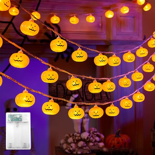 Kaleora Halloween Kürbis Lichterkette, 3M 20 LED 4cm Kürbisse Lichterketten Batteriebetrieben, Kürbis Lichterkette für Halloween Erntedankfest Herbstdeko Weihnachten Party Dekoration Kaleora Halloween Kürbis Lichterkette, 3M 20 LED 4cm Kürbisse Lichterketten Batteriebetrieben, Kürbis Lichterkette für Halloween Erntedankfest Herbstdeko Weihnachten Party Dekoration von Kaleora