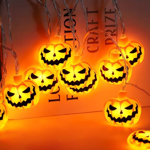 Kaleora Halloween Kürbis Lichterkette, 3M 20 LED Orange Kürbis Lichterketten Batteriebetrieben, Pumpkin Lichterkette für Halloween Dekoration, Herbst Dekoration, Party Deko Kaleora Halloween Kürbis Lichterkette, 3M 20 LED Orange Kürbis Lichterketten Batteriebetrieben, Pumpkin Lichterkette für Halloween Dekoration, Herbst Dekoration, Party Deko von Kaleora