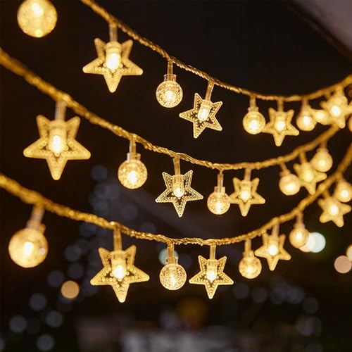 Kaleora LED Lichterkette mit Sternen und Kugeln, 3 Meter, 20 LEDs, Batteriebetrieben, Warmweiß Kaleora LED Lichterkette mit Sternen und Kugeln, 3 Meter, 20 LEDs, Batteriebetrieben, Warmweiß von Kaleora