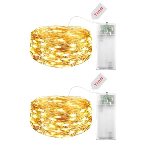 Kaleora LED Lichterkette mit Timer, 2m, 20 LEDs, Warmweiß, Batteriebetrieb, 2er Set Kaleora LED Lichterkette mit Timer, 2m, 20 LEDs, Warmweiß, Batteriebetrieb, 2er Set von Kaleora