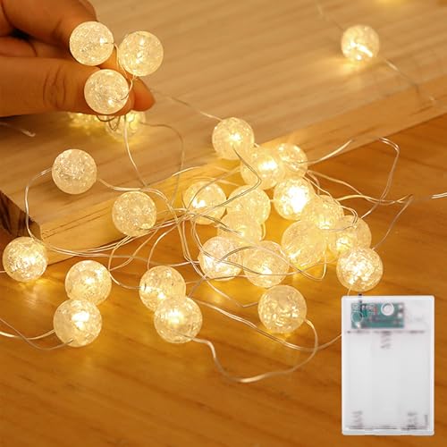 Kaleora Lichterkette Kristall Kugeln, 3M 30 LED Crackle-Perlen Lichterkette Batteriebetrieben, 2 Modi, Warmweiß Kristallkugeln Lichterketten für Weihnachten, Geburtstag, Valentinstag, Party Kaleora Lichterkette Kristall Kugeln, 3M 30 LED Crackle-Perlen Lichterkette Batteriebetrieben, 2 Modi, Warmweiß Kristallkugeln Lichterketten für Weihnachten, Geburtstag, Valentinstag, Party von Kaleora