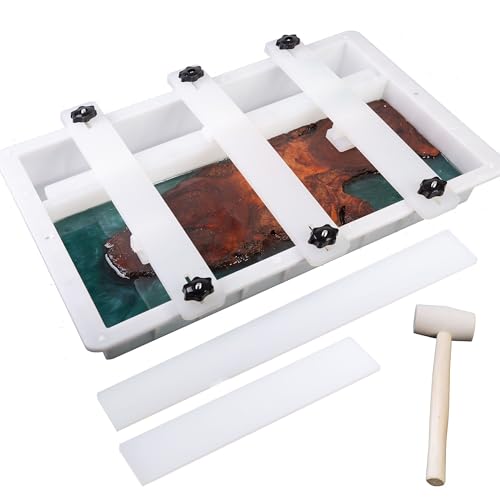 Kalinta Epoxidharz-Form mit verstellbarem Trennsystem, 80x50x8 cm Auslaufsichere Großform mit Klemmvorrichtung, Ideal für Anfänger & Profis (Kunstharz-Projekte, Tischplatten, Schneidebretter)​ von Kalinta