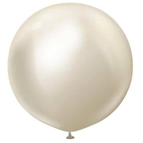 Kalisan Latex-Spiegelballons (2 Stück), weißgold, Einheitsgröße von Kalisan