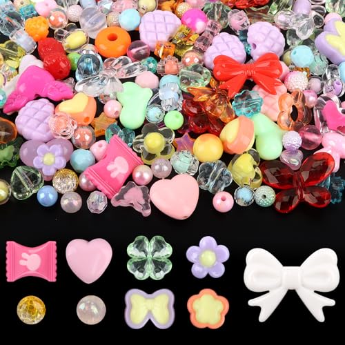 Kalolary Acryl-Pastellperlen zur Schmuckherstellung, bunte Schleife, Schmetterling, Blume, Kawaii, Kunststoff, Süßigkeiten, Herz, niedliche Makronen, ästhetische Perlen für Armband, Halskette Kalolary Acryl-Pastellperlen zur Schmuckherstellung, bunte Schleife, Schmetterling, Blume, Kawaii, Kunststoff, Süßigkeiten, Herz, niedliche Makronen, ästhetische Perlen für Armband, Halskette von Kalolary