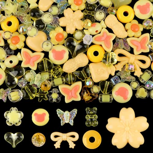 Kalolary Acryl-Pastellperlen zur Schmuckherstellung, bunte Schleife, Schmetterling, Blume, Kawaii, Kunststoff, Süßigkeiten, Herz, niedliche Makronen, ästhetische Perlen für Armband, Halskette Kalolary Acryl-Pastellperlen zur Schmuckherstellung, bunte Schleife, Schmetterling, Blume, Kawaii, Kunststoff, Süßigkeiten, Herz, niedliche Makronen, ästhetische Perlen für Armband, Halskette von Kalolary