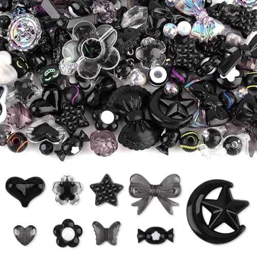 Kalolary Acryl-Pastellperlen zur Schmuckherstellung, bunte Schleife, Schmetterling, Blume, Kawaii, Kunststoff, Süßigkeiten-Herz, niedliche Makronen, ästhetische Perlen für Armband, Halskette von Kalolary