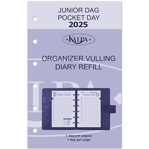 Kalpa 6 Ringbuch Agenda Nachfüllen Personal Organizer Terminplaner Einlage Kalendereinlage, 2024, B7 Taschen, 1 Woche auf 2 Seiten von Kalpa