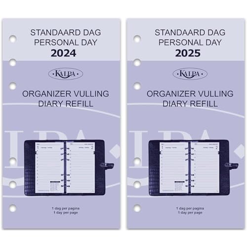 Kalpa 6 Ringbuch Agenda Nachfüllen Personal Organizer Terminplaner Einlage Kalendereinlage, 2024 2025, B6 Persönlich, 1 Woche auf 2 Seiten von Kalpa