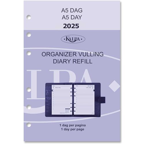 Kalpa 6 Ringbuch Agenda Nachfüllen Personal Organizer Terminplaner Einlage Kalendereinlage, 2024 2025, B7 Taschen, 1 Tag auf 1 Seite von Kalpa