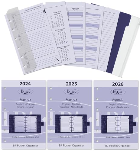 Kalpa 6 Ringbuch Agenda Nachfüllen Personal Organizer Terminplaner Einlage Kalendereinlage Kompletsett, 2025 2026, B7 Taschen, 1 Woche auf 2 Seiten Kalpa 6 Ringbuch Agenda Nachfüllen Personal Organizer Terminplaner Einlage Kalendereinlage Kompletsett, 2025 2026, B7 Taschen, 1 Woche auf 2 Seiten von Kalpa