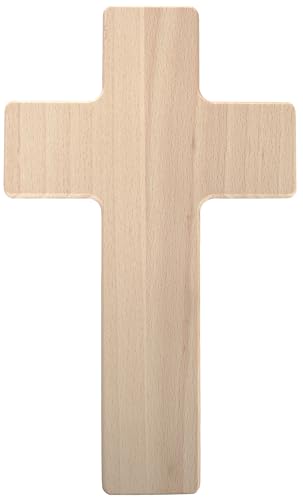 Kaltner Präsente Geschenkidee - Echtholz Wandkreuz Kruzifix klassisch Holz Kreuz Buche unbehandelt natur auch zum Bemalen Kinderkreuz (Höhe 20 cm) von Kaltner Präsente