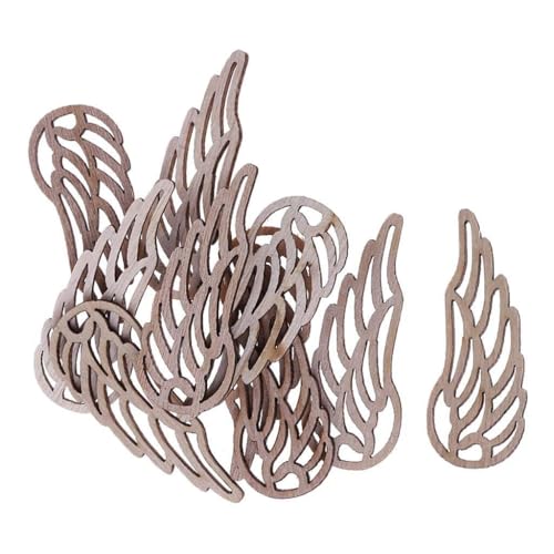 10 Stück/Set Holzflügel, Bastelausschnitt-Set, unlackierte Holzscheiben, DIY-Zubehör von Kalttoy
