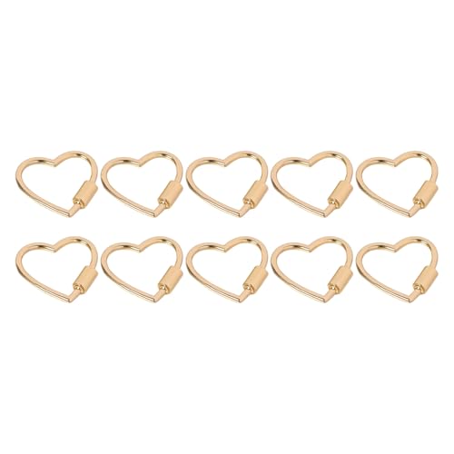 10 x Herz-Karabiner mit Schraubverschluss, herzförmige Schnallen, Verschlüsse für Handtaschen, Schlüsselanhänger, Taschenzubehör 10 x Herz-Karabiner mit Schraubverschluss, herzförmige Schnallen, Verschlüsse für Handtaschen, Schlüsselanhänger, Taschenzubehör von Kalttoy