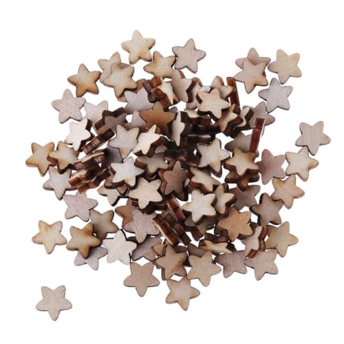 100 Stück/Set aus natürlichen Holz-Sternscheiben, Weihnachtsbaumbehang, Partyzubehör von Kalttoy