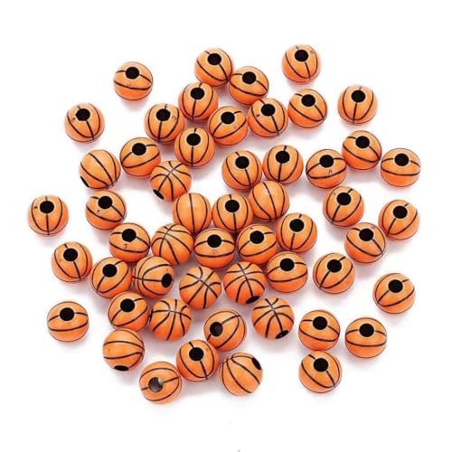 100 Stück/Set runde Kunststoff-Kugelperlen Basketball Fußball Perlen DIY Herstellung 100 Stück/Set runde Kunststoff-Kugelperlen Basketball Fußball Perlen DIY Herstellung von Kalttoy