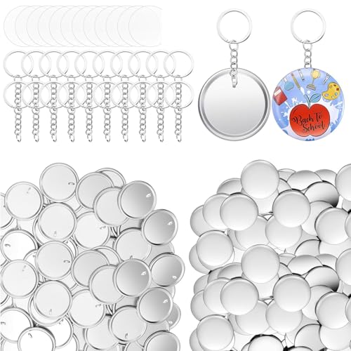 100 Stück Bastelschlüsselringe mit 100 Stück 58 mm Knopfabzeichen für die Herstellung von Schlüsselhaltern, Schlüsselanhängern, Taschen, Gepäck-Dekoration 100 Stück Bastelschlüsselringe mit 100 Stück 58 mm Knopfabzeichen für die Herstellung von Schlüsselhaltern, Schlüsselanhängern, Taschen, Gepäck-Dekoration von Kalttoy