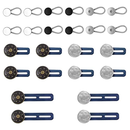 24 Stück Metall-Hosenverlängerungsknöpfe, multifunktional, verstellbar, Zubehör für Jeans, kurzes Kleid, Kleidung, Kragen von Kalttoy