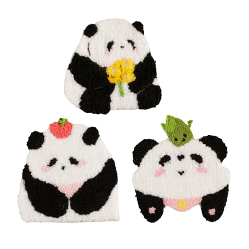 3 x Aufnäher zum Aufbügeln mit Panda-Motiv, bestickt, für Kleider, Jeans von Kalttoy