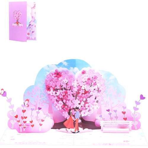 3D Blumenpaar Grußkarte mit Umschlag Elegante Jubiläumskarte Hochzeitskarte von Kalttoy