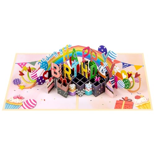3D-Regenbogen-Thema, bunte Popup-Geburtstagskarte für Mutter, Schwester oder Oma 3D-Regenbogen-Thema, bunte Popup-Geburtstagskarte für Mutter, Schwester oder Oma von Kalttoy