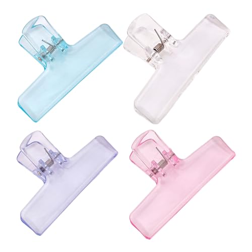 4 transparente Acryl-Clip-Datei-Papierklemmen für Bastelarbeiten, Lebensmittelbeutel, Foto-Zeichenbrett, Acryl-Büroklammer für Küche, Büro von Kalttoy