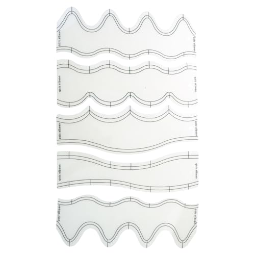5 Stück Quilt-Lineal und Vorlagen Acryl Quilting Schablonen Wellenlineal von Kalttoy