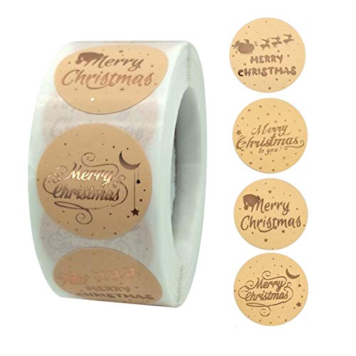500 runde "Merry Christmas"-Aufkleber, Dankeskarten-Box, Paket-Etikett, Versiegelungsaufkleber, Hochzeitsdekoration, Schreibwaren-Aufkleber 500 runde "Merry Christmas"-Aufkleber, Dankeskarten-Box, Paket-Etikett, Versiegelungsaufkleber, Hochzeitsdekoration, Schreibwaren-Aufkleber von Kalttoy