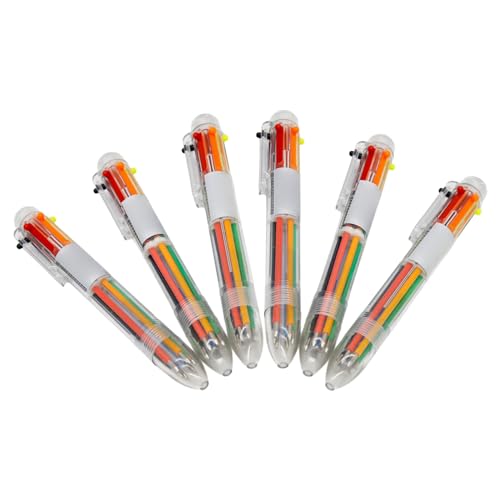 6-in-1 Mehrfarbiger Kugelschreiber, einziehbar, 6 Farben, Shuttle-Stift, Büro- und Schulbedarf für reibungsloses Schreiben, 6 Stück 6-in-1 Mehrfarbiger Kugelschreiber, einziehbar, 6 Farben, Shuttle-Stift, Büro- und Schulbedarf für reibungsloses Schreiben, 6 Stück von Kalttoy