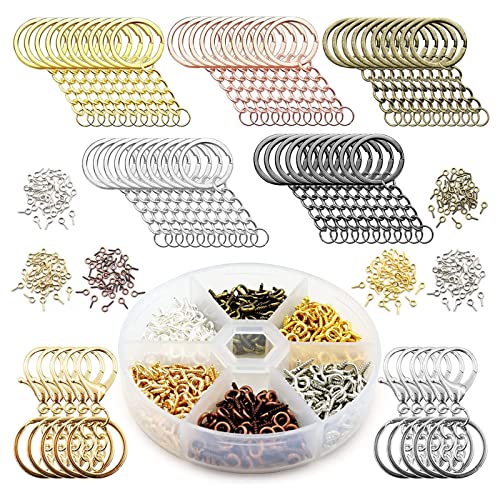 660 Stück Schlüsselanhänger-Ringe für 50 Schlüsselanhänger-Ringe, 10 Stück Karabinerverschluss, 600 Stück Schraubösennadeln 660 Stück Schlüsselanhänger-Ringe für 50 Schlüsselanhänger-Ringe, 10 Stück Karabinerverschluss, 600 Stück Schraubösennadeln von Kalttoy