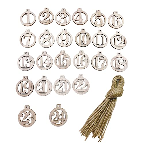 Adventskalender Holz Nummernschilder 1-24 Weihnachten Countdown Adventskalender Zahlen für Weihnachtsbaum Anhänger Adventskalender Holz Nummernschilder 1-24 Weihnachten Countdown Adventskalender Zahlen für Weihnachtsbaum Anhänger von Kalttoy