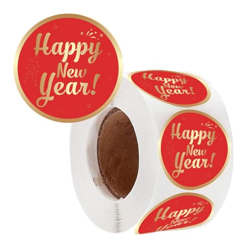 Aufkleber "Happy New Year", selbstklebend, 38 mm, 500 Stück Aufkleber "Happy New Year", selbstklebend, 38 mm, 500 Stück von Kalttoy