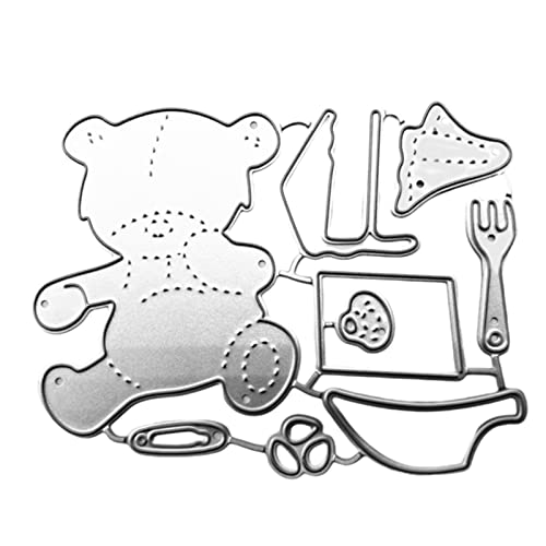 Bear Metall-Stanzformen, Karbonstahl, Tierbaby, mit Zubehör, Stanzformen für Kartenherstellung, Scrapbooking von Kalttoy