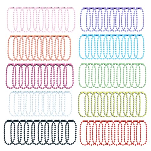 Bunte Perlenketten, Metallkugeln, Schlüsselanhänger, für Bastelarbeiten, 100 Stück von Kalttoy