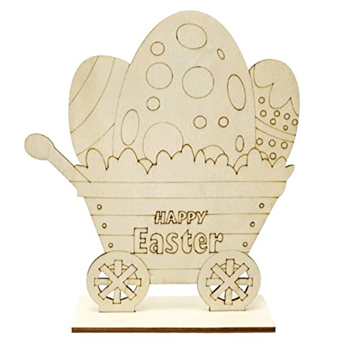 DIY Kaninchen-Ei Ausschnitt Holz Verzierungen unlackiertes Holz Desktop Ornament von Kalttoy