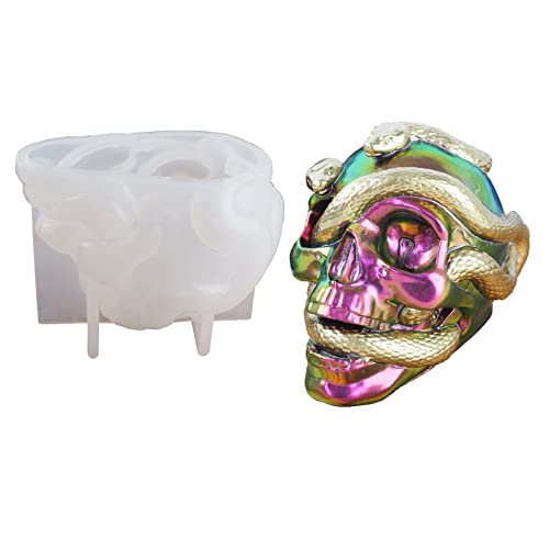 Doppelschlange für Kopf, Silikonform, Epoxidharz, Totenkopf für Kopf, Gießwerkzeug, Halter, Ornamente, Heimdekoration zum Basteln Doppelschlange für Kopf, Silikonform, Epoxidharz, Totenkopf für Kopf, Gießwerkzeug, Halter, Ornamente, Heimdekoration zum Basteln von Kalttoy