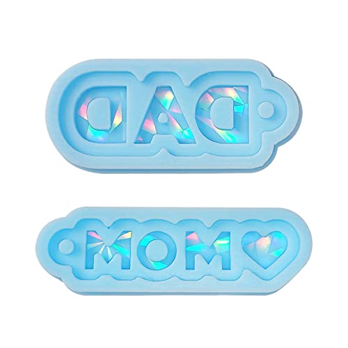 Glänzende Silikonform mit Aufschrift "Mom Dad", Epoxidharz, Schlüsselanhänger, Schmuck, für Muttertag, Vatertag Glänzende Silikonform mit Aufschrift "Mom Dad", Epoxidharz, Schlüsselanhänger, Schmuck, für Muttertag, Vatertag von Kalttoy
