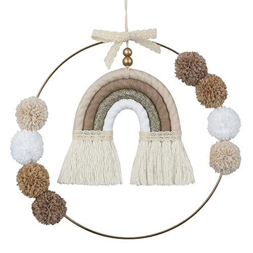 Handgewebter Bohemian-Regenbogen-Wandbehang, geometrische Kunst, Wohnzimmer, Heimdekoration von Kalttoy