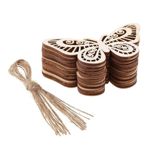 Holzscheiben in Schmetterlingsform, rustikal, Naturholz, zum Basteln, 10 Stück von Kalttoy