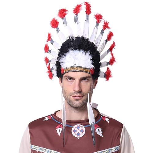 Kalttoy Haarreif, indischer Kopfschmuck, gefiedertes Haarband, Kopfbedeckung, Kostümzubehör für Erwachsene und Kinder Kalttoy Haarreif, indischer Kopfschmuck, gefiedertes Haarband, Kopfbedeckung, Kostümzubehör für Erwachsene und Kinder von Kalttoy