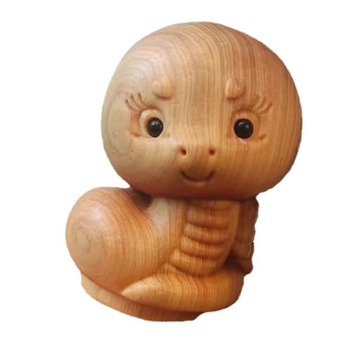 Kalttoy Handcrafteds Holzfigur, Schlangenfigur, Schreibtischdekoration, Naturholz, Miniaturstatue von Kalttoy