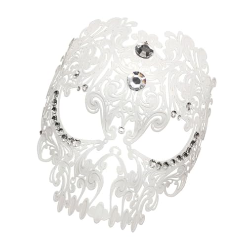 Kalttoy Vollgesichtsmaske aus Metall mit Diamanteinlage, Maskeraden, Halloween-Party-Zubehör von Kalttoy