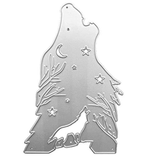 Metall-Stanzformen mit Sternen, Mond, Wolf, geprägt, Scrapbooking, Album, Papierkarten, Schablone von Kalttoy