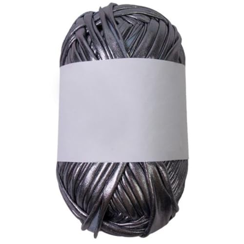 Metallisches T-Shirt-Garn, Stoff, Strickgarn, passend für 6–10 mm Häkelnadeln von Kalttoy
