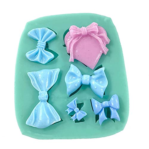 Mini-Silikonform mit Herz-Schleife, handgefertigt, für Kerzen, Seife, Backen, Fondant, Schokolade, Hochzeitstorte von Kalttoy