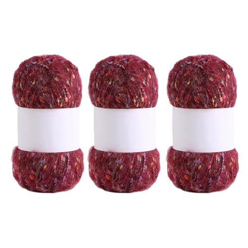 Mohair-Garn, Strickgarn, weiches Garn, Häkelgarn, Regenbogenfarben, 3 Rollen von Kalttoy