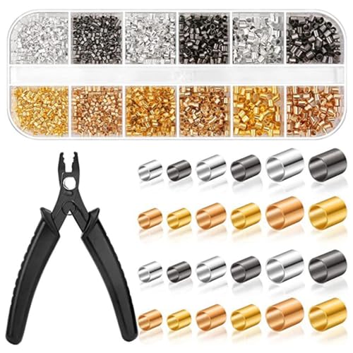 Quetschperlen-Set, Quetschrohre mit Crimpzange, Abstandshalter, Endkappe, 2200 Stück Quetschperlen-Set, Quetschrohre mit Crimpzange, Abstandshalter, Endkappe, 2200 Stück von Kalttoy