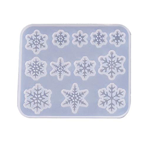 Schneeflocken-/quadratische Silikonform, Epoxidharz, Gießform für Bastelarbeiten, Schlüsselanhänger, Anhänger, Taschen, Charm-Anhänger von Kalttoy