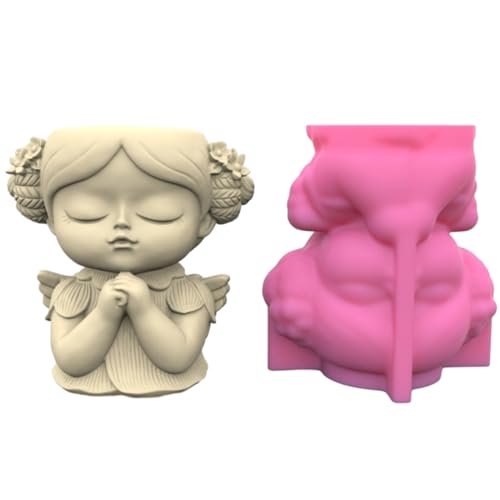 Silikonform für Gebetsmädchen, Tischdekoration, Blumentopf, Epoxidharz, Gipsherstellung von Kalttoy