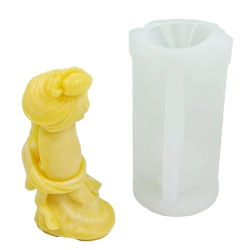 Silikonform für selbstgemachte Seife, Prinzessinnenpuppen, 3D-Mädchen, Kerzenform von Kalttoy