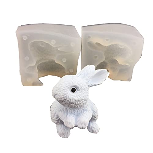 Silikonform mit Cartoon-Kaninchen-Motiv, Gips, Epoxidharz, Kerzenform von Kalttoy